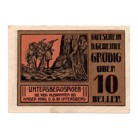 Ausztria Notgeld Grödig 10 Heller 1920