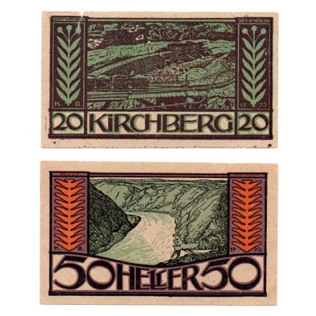 Ausztria Notgeld Kirchberg an der Donau 20-50 Heller 1920