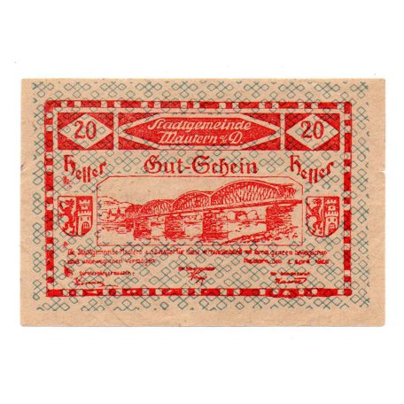 Ausztria Notgeld Mautern 20 Heller 1920