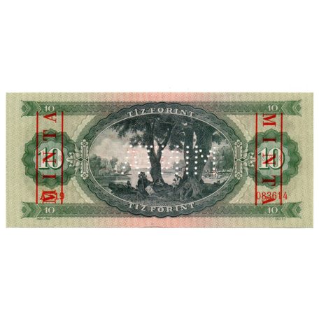 10 Forint Bankjegy 1962 MINTA lyukasztás és bélyegzés A519