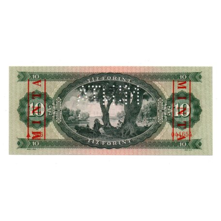 10 Forint Bankjegy 1960 MINTA lyukasztás és bélyegzés A306