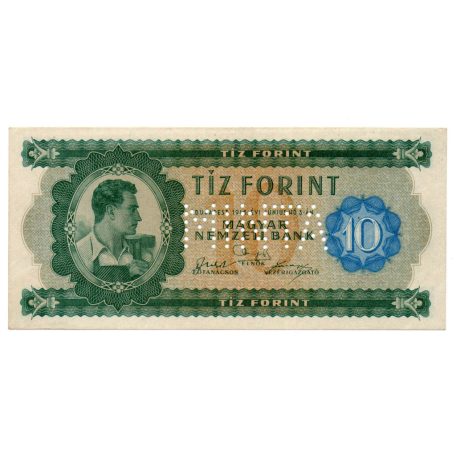 10 Forint Bankjegy 1946 MINTA lyukasztás A000