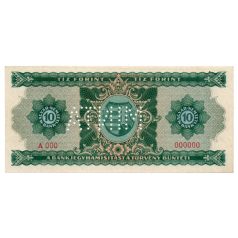 10 Forint Bankjegy 1946 MINTA lyukasztás A000