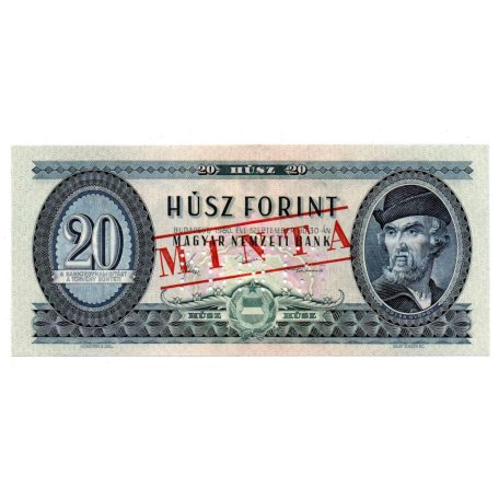 20 Forint Bankjegy 1980 MINTA lyukasztás és bélyegzés C000