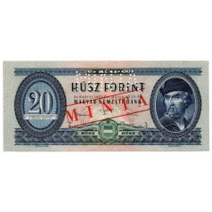   20 Forint Bankjegy 1957 MINTA lyukasztás és bélyegzés C137