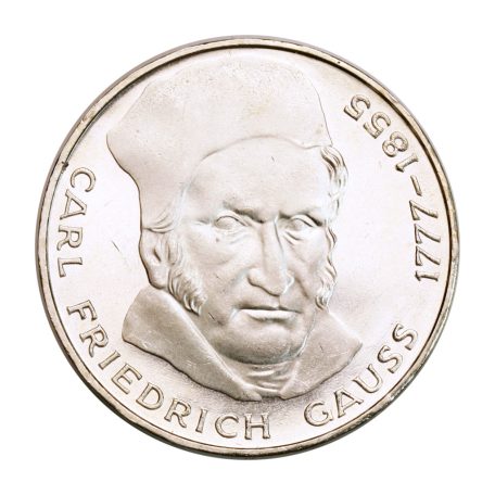 Németország ezüst 5 Márka 1977 J Carl Friedrich Gauss Proof