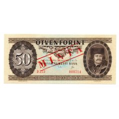   50 Forint Bankjegy 1989 MINTA lyukasztás és bélyegzés D273