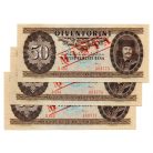 50 Forint Bankjegy 1980 MINTA sorszámkövető 3db