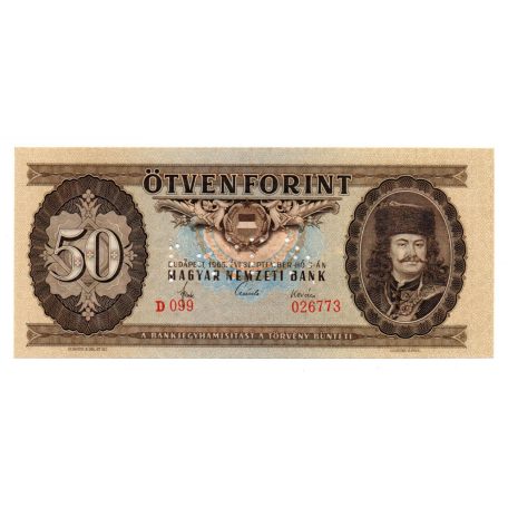50 Forint Bankjegy 1965 MINTA csak lyukasztás D099