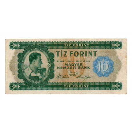 10 Forint Bankjegy 1946 VF eredeti állapotban