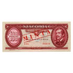   100 Forint Bankjegy 1993 MINTA lyukasztás és bélyegzés B000