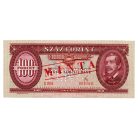 100 Forint Bankjegy 1975 MINTA lyukasztás és bélyegzés B000