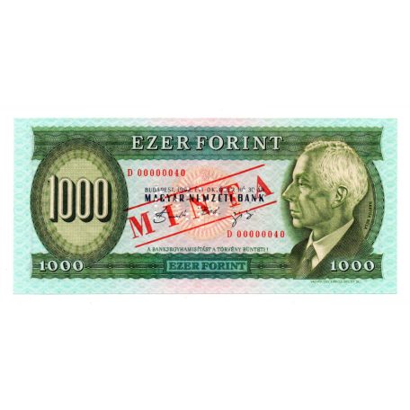 1000 Forint Bankjegy 1992 D sorozat MINTA nagyon alacsony szám