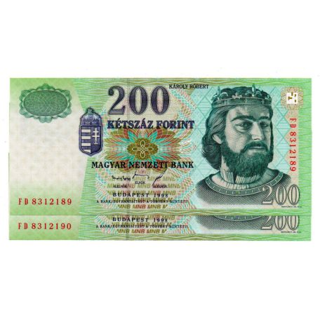 200 Forint Bankjegy 1998 FD UNC sorszámkövető pár