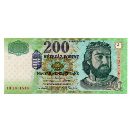 200 Forint Bankjegy 2002 FB aUNC-UNC, hajtatlan