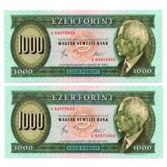   1000 Forint Bankjegy 1983 Március A sorozat EF sorszámkövető pár