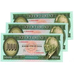  1000 Forint Bankjegy 1983 Március A sorozat gEF sorkövető 3db