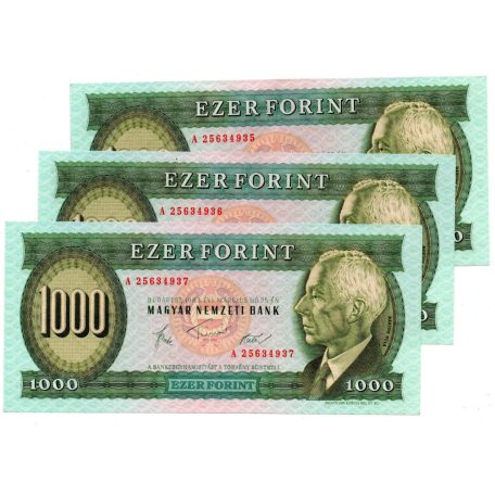 1000 Forint Bankjegy 1983 Március A sorozat gEF sorkövető 3db