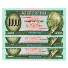   1000 Forint Bankjegy 1983 Március A sorozat aUNC sorkövető 3db