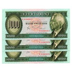   1000 Forint Bankjegy 1983 November B sorozat gEF sorkövető 3db