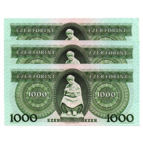 1000 Forint Bankjegy 1983 November B sorozat gEF sorkövető 3db