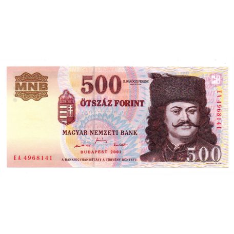 500 Forint Bankjegy 2001 EA UNC sorszámkövető pár
