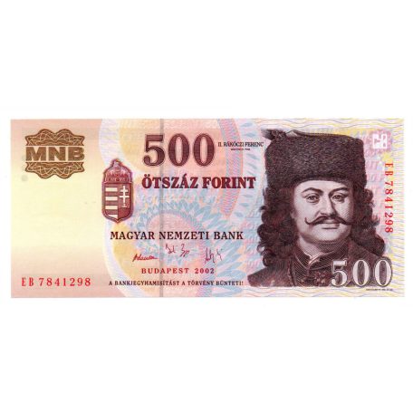 500 Forint Bankjegy 2002 EB UNC
