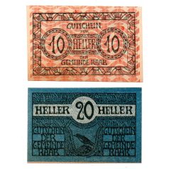 Ausztria Notgeld Raab 10-20 Heller 1920
