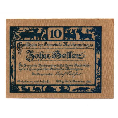 Ausztria Notgeld Reichraming 10 Heller 1920
