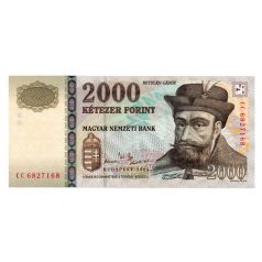 2000 Forint Bankjegy 2004 CC gEF, él nélküli hullám