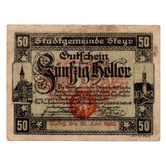 Ausztria Notgeld Steyr 50 Heller 1920