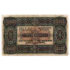   10000 Korona Államjegy 1923 80 Fillér felülbélyegzéssel F
