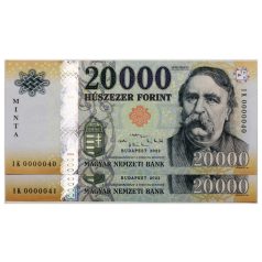   20000 Forint Bankjegy 2022 MINTA nagyon alacsony sorkövető pár