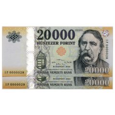   20000 Forint Bankjegy 2022 IP UNC nagyon alacsony sorkövető pár