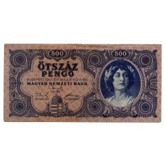 500 Pengő Bankjegy 1945 F hibás nyomat orosz P helyett N