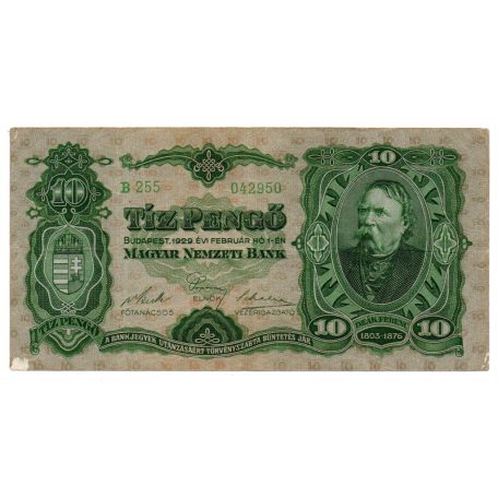 10 Pengő Bankjegy 1929 F