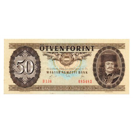 50 Forint Bankjegy 1989 aEF