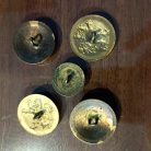 5 db vegyes katonai zubbony gomb oroszlános mintával