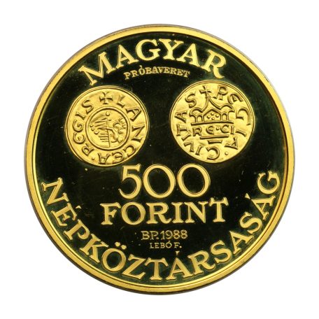 Szent István 500 Forint 1988 PP PRÓBAVERET tervezet szett