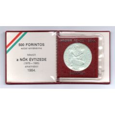 Nők évtizede 500 Forint 1984 BU MNB dísztokos