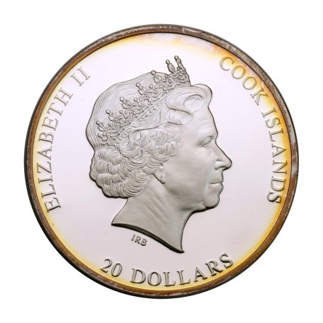 Cook-szigetek 20 Dollár 2014 PP Swarowski kristállyal díszítve 3 UNCIA 93,3g Ag999 