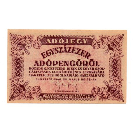 100000 Adópengő 1946 P51A EF