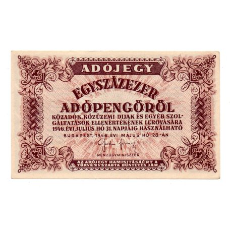 100000 Adópengő 1946 P51B EF