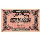100 Millió Adópengő 1946 P55A F vékony hátlapi betű