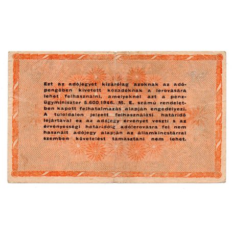 100 Millió Adópengő 1946 P55A F vékony hátlapi betű
