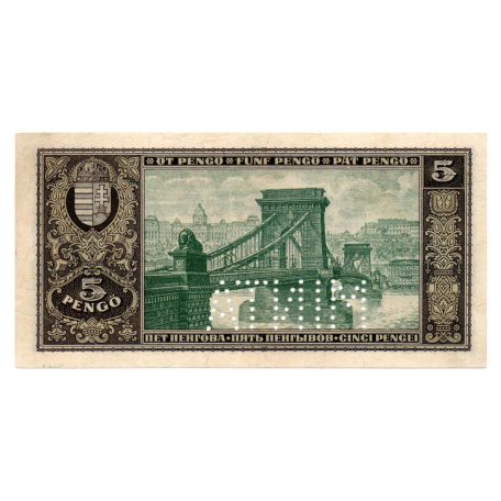5 Pengő Bankjegy 1926 MINTA aUNC-UNC