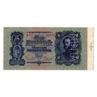 5 Pengő Bankjegy 1928 Köteles példány függőleges MINTA lyukasztással