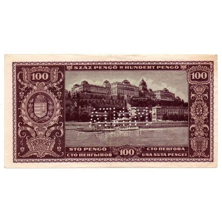 100 Pengő Bankjegy 1945 MINTA