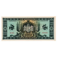 100000 Milpengő Bankjegy 1946 MINTA