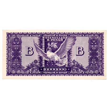 10 millió B.-Pengő Bankjegy 1946 MINTA perforációval